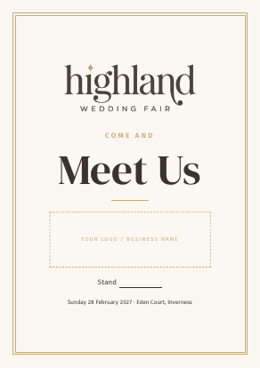 Meet Us Printed stand sign · A5